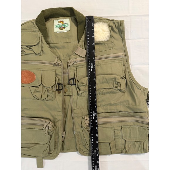 fishing vest white river fly shop size medium olive - Picture 6 of 7